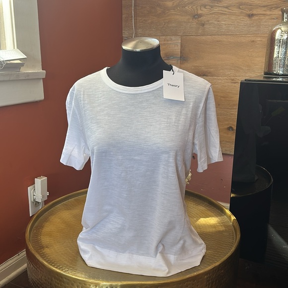 Theory White Short Sleeve Tee - Picture 2 of 6